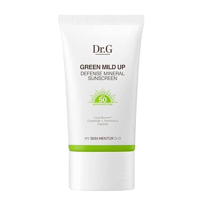Dr. G Red Blemish Clear Soothing Korean Moisturizer Face Cream, Brightening Peeling Gel and Green Mild Up Defense Mineral Sunscreen 3-step Bundle - Cica, Korean Skin Care Moisturizer