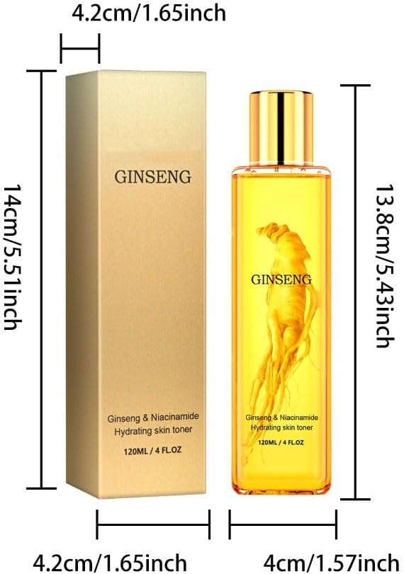 2PCS Ginseng Facial Toner Shrink Pore Moisturizing Oil Smoothing Whitening Facial Skin Care Toner Water