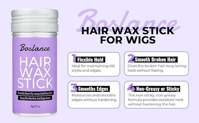 Slick Back Hair Brush Set With Hair Wax Stick，Hair Bun Maker&Sleek Ponytail Etc For Styling Accessories，Taming Flyaways ，Frizz，Edge Control，Smoothing Hair Down ，Hair Pomade Stick For Kids Women&Men