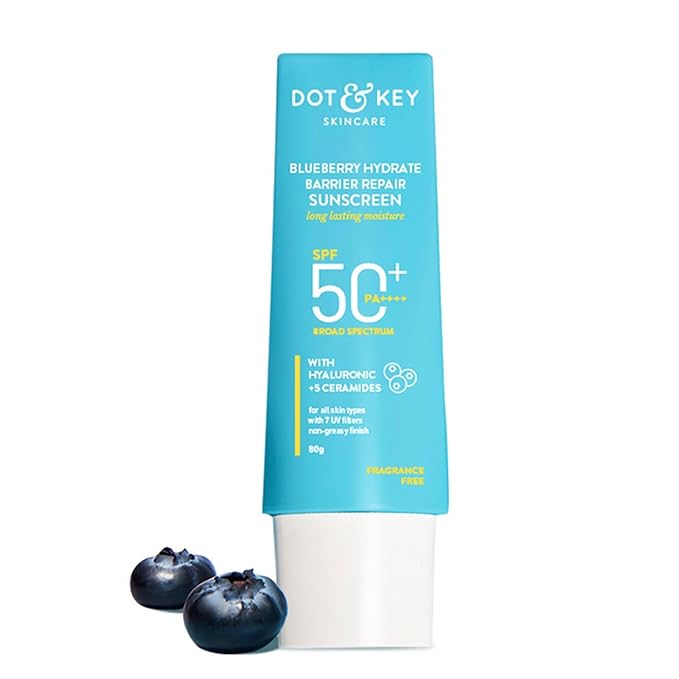 Dot&Keey's Blueberry Hydrate Barrier Repair Sunscreen, SPF 50+ PA++++, 80g