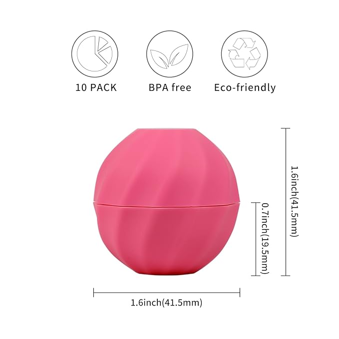 longway 0.24Oz (7ml) Empty Lip Balm Sphere Containers | Screw Cap Lipstick Tubes/Chapstick Tubes/Chapstick Holder for Lip Gloss & BPA FREE (Rose)