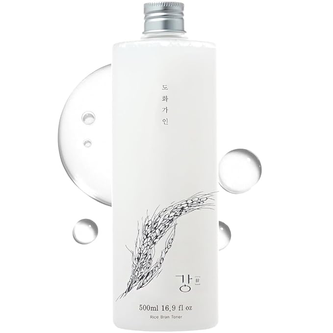 Gentle Rice Bran Toner Korean for Face (Tone, Rejuvenate & Moisturize) - Hydrating Vegan with Hyaluronic Acid - Rice Bran Extract (16.9 Fl oz)