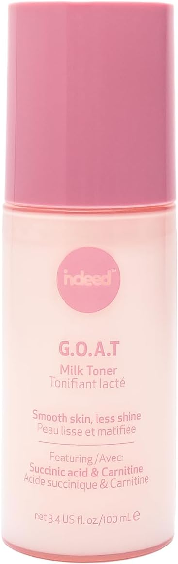 Indeed Labs G.O.A.T. Milk Toner | Pore Unclogging, Texture Refining, & Hydrating Toner for Face | with Carnitine & Succinic Acid for Sebum Control & Skin Barrier Support | For All Skin Types, (100 mL)