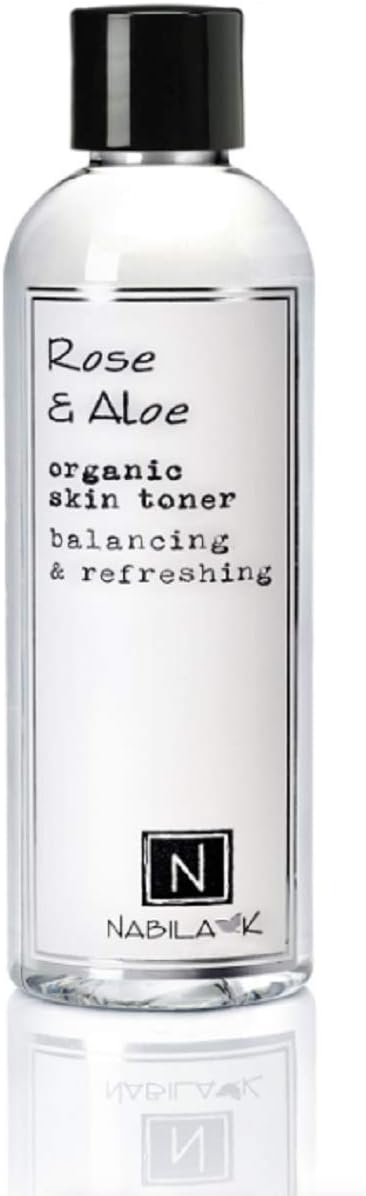 Nabila K Rose & Aloe Organic Skin Toner, Soothing, Refreshing, Hydrating, All Natural, Alcohol-Free, Hypoallergenic, 9oz