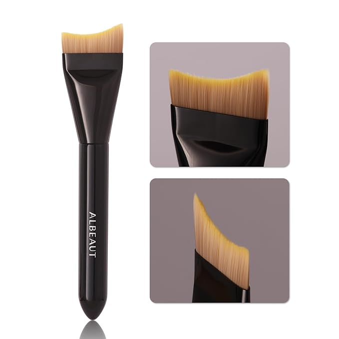 Thin Liquid Foundation Brush, Professional Flat Foundation Brush for Liquid/Cream Makeup with Seamless Application B06