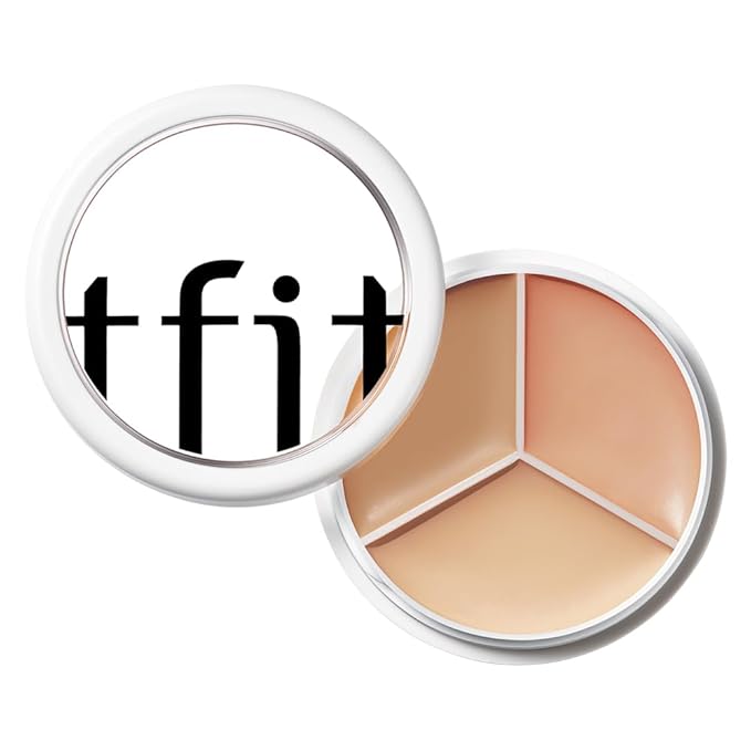 Multi-Use Pot Concealer - Triple Palette | High-Pigmented, Full Coverage & Crease-Proof | Korean Concealer for Dark Circles, Redness & Blemishes (02 Warm, 0.52 Oz)