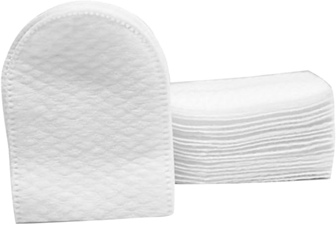 240pcs U Shaped Facial Cotton Pads for Makeup Removal Lightweight Cosmetic Cotton Pads with Storage Box for Skin Care and Toner Application