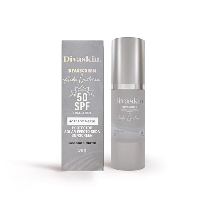 DIVASCREEN BY DIVASKIN Tinted Sunscreen SPF 50 by Aida Merlano | Broad Spectrum UVA/UVB Protection, With Vitamin E, Hydrating, Lightweight, Fast Absorbing, Multiple Shades (colorless)