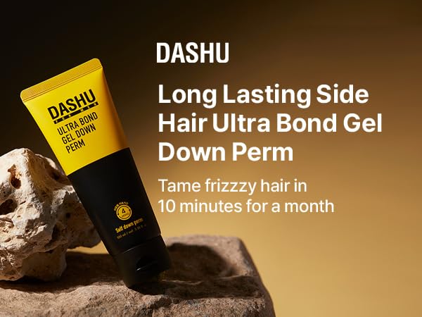DASHU Down Perm Cream for Men 3.5oz - Korean Hair Straightening Perm Kit, Ultra Bond Gel, Helps Tame Frizzy Hair, Premium Perm Solution, 10-Minute Quick Down Perm, Long-Lasting Hold
