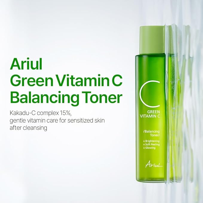 Ariul Green Vitamin C Balancing Toner, 5.3 fl oz (150 ml)+Ariul Green Vitamin C Hydrating Cream, 3.5 oz (100 g)