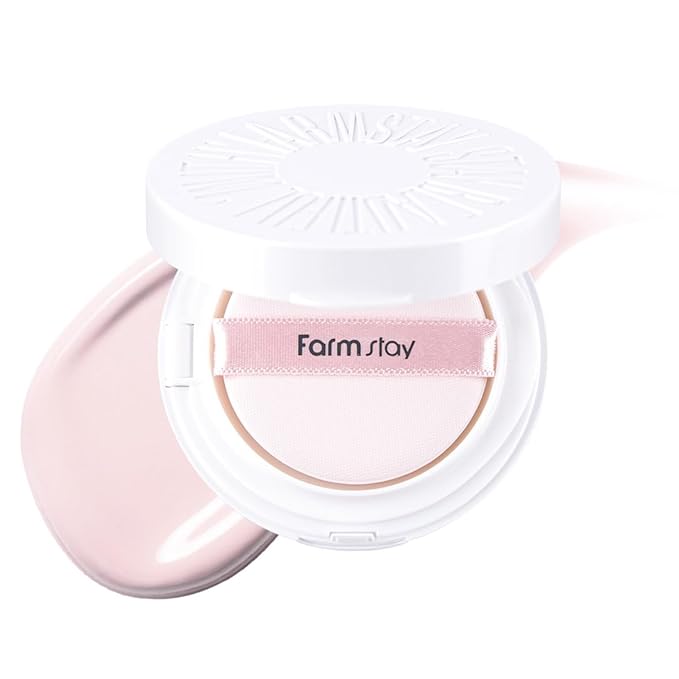 Farmstay Glow Pink Tone-Up Cushion – Lightweight Coverage, Even Skin Tone, Korean Beauty Cushion Compact for a Radiant Look 0.52 oz. /15g