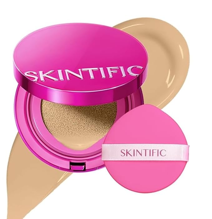 Pink Glow Cushion Foundation #05 Sand| Medium Coverage, Natural Glow Finish, Moisturizing for Dry Skin, Lightweight, Long-Lasting & Oxidation-Resistant