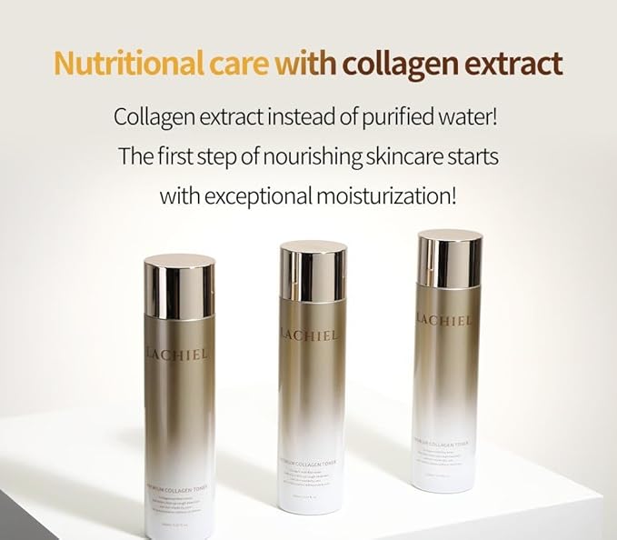 Premium Collagen Toner 4.39 fl.oz(130ml) Hydrolyzed Collagen fo a Dense, Ample-Like Texture,74% of Collagen Extra. Oil/Water Balance Care, Made in Korea