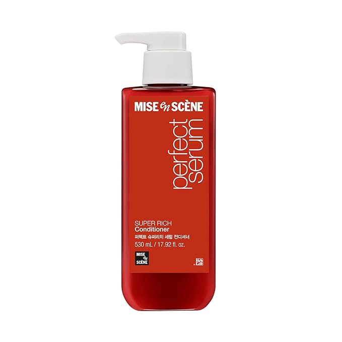 Mise En Scene Perfect Serum Super Rich Conditioner| Korean Hair Care for Severely Damaged Hair | Anti-Frizz, Hydrating, Nourishing | Korean Conditioner with Moroccan Oil, Jojoba Seed |17.92 Fl Oz