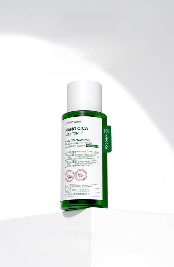 Nano CICA Medi Toner – Calming Facial Toner with Centella Asiatica and Nano-Encapsulated CICA Complex – Hypoallergenic Korean Skincare – 6.76 Fl.oz