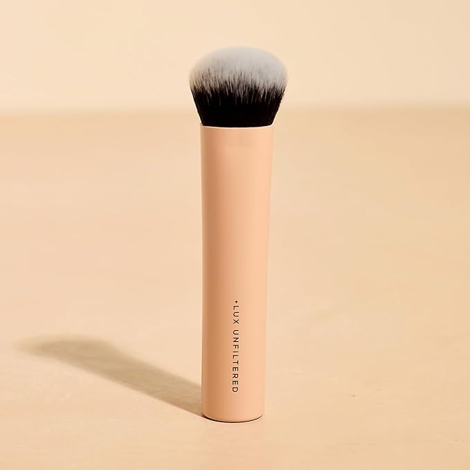 + Lux Unfiltered - Perfecting Face Makeup Brush - Blush & Highlighter Brush for Liquids or Creams - For Targeted Application - Vegan & Cruelty Free Synthetic Bristles