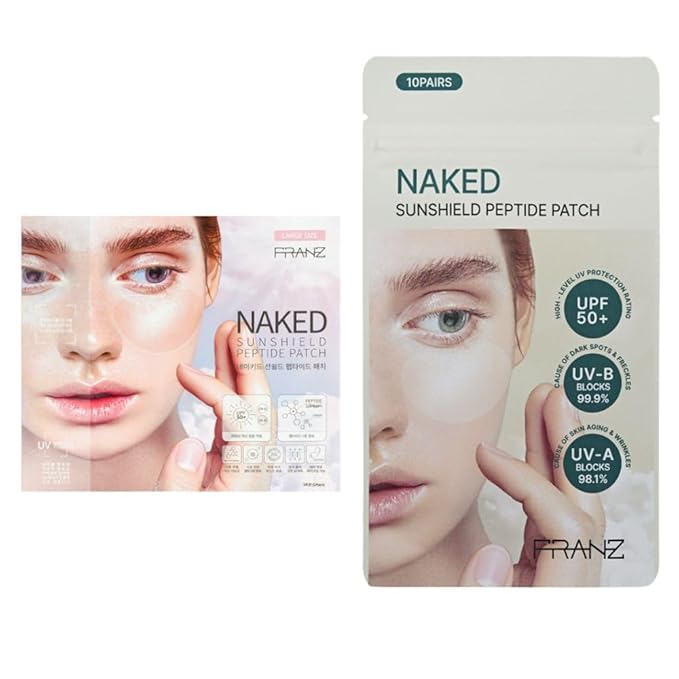FRANZ Sunshield Peptide Patch Pro Budle - Ultra-Thin Sunshield for Face, (L Size 5 Pairs + R Size 10 Pairs), Perfect for Outdoor Sports – Golf, Hiking, Driving, Korean Skincare