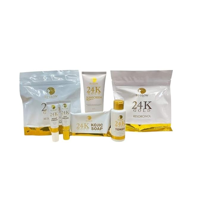SY GLOW 24K Gold Rejuv (2 packs) 4-Step Facial Kit + SPF Sunscreen with Niacinamide & Ceramides – Complete Skincare Bundle