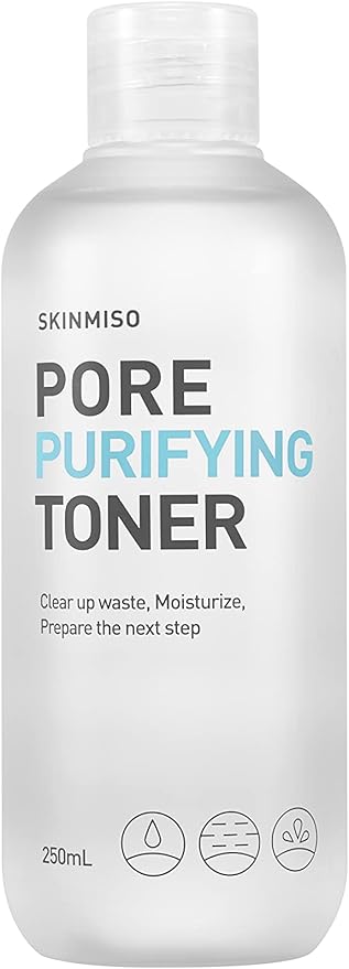 SKINMISO Pore Purifying Toner 8.4 fl oz/ 250ml with Licorice, Chives, and Marine Extracts for pH-Balancing and Deep Pore Cleansing