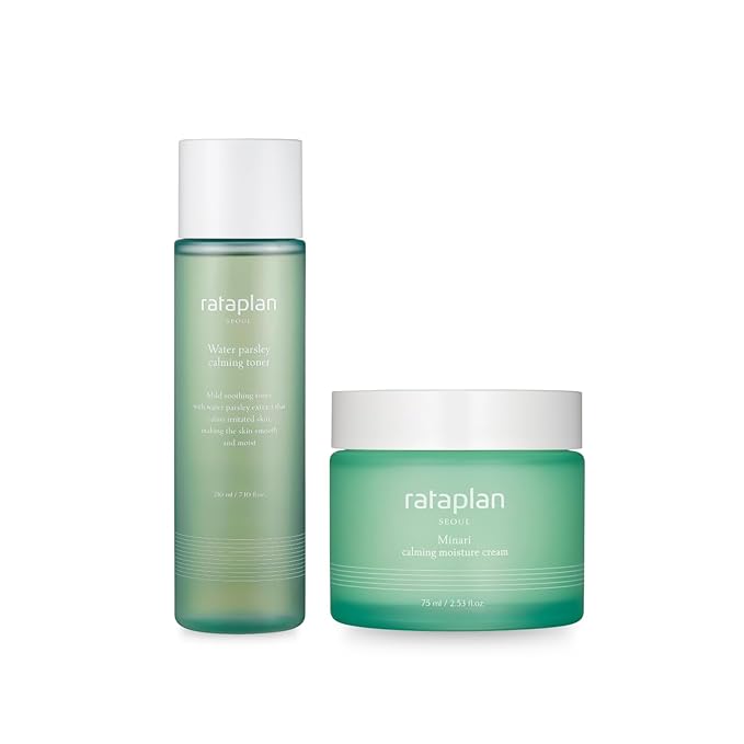RATAPLAN Water Parsley Calming Toner & Moisture Cream Duo Set