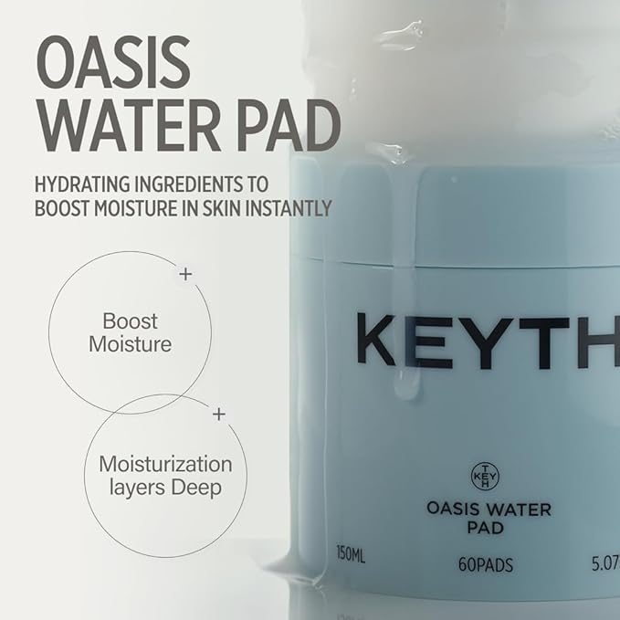 KEYTH Oasis Water PAD (150ML, 5.07 FL.OZ.) / Hydration, Moisturization, Hyal-Barrier, Acetyl Glutamine, 3 Layer Sheet