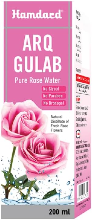 Hamdard Arq Gulab Pure Rose Water - 200ml (6.76 Fl Oz)