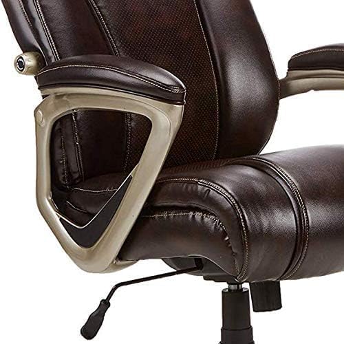 Amazon Basics Big & Tall Executive Office Chair with Lumbar Support, Adjustable Height, 350-Pound Capacity, 28.5"D x 30.25"W x 47.9"H, Black Pewter Finish