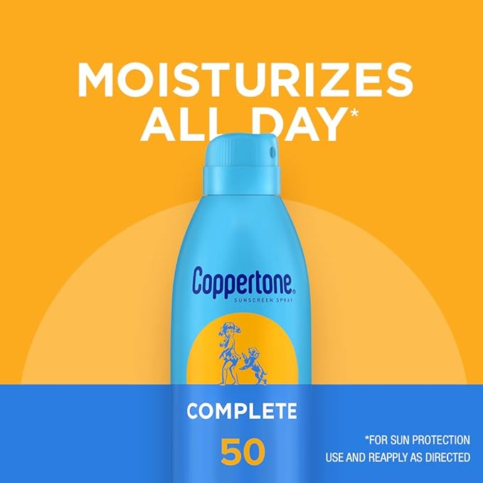 Coppertone Complete Sunscreen Spray, SPF 50 Sunscreen Spray, Body Sunscreen, 5.5 Oz