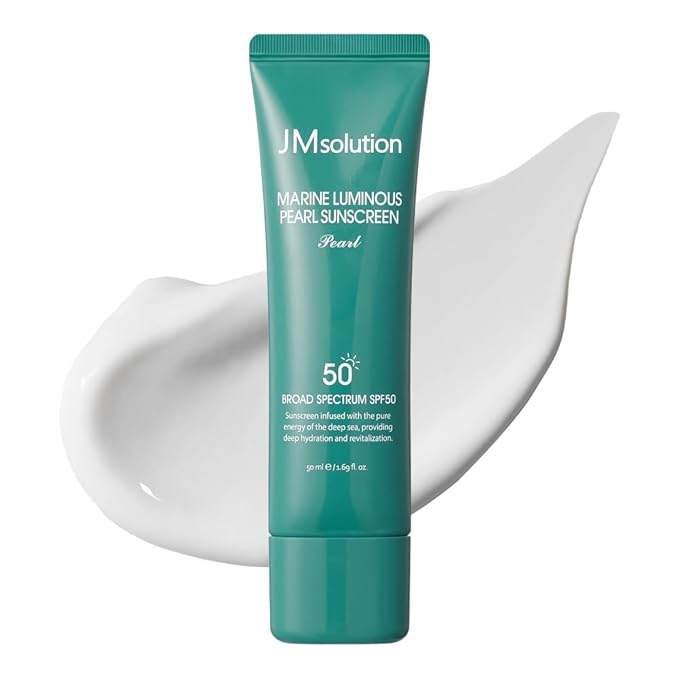 JMsolution Korean Sunscreen SPF50+ PA++++ for Face | Hydrating Glow Sunscreen | No White Cast, Lightweight, Non-Greasy | Marine Pearl UV Cream(1.69 fl.oz)