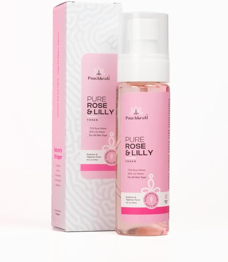 Hydrating Rose & Lily Toner with 75% Rose Water, 20% Lily Water & Niacinamide – Alcohol-Free, pH-Balanced Face Toner for Glowing, Soothing & Refreshed Skin – 3.38 fl oz