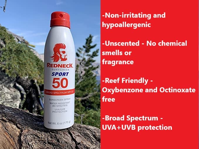 6 Oz SPF 50 Sport Spray Water/Sweat Resistant Reef Friendly, Non-irritating