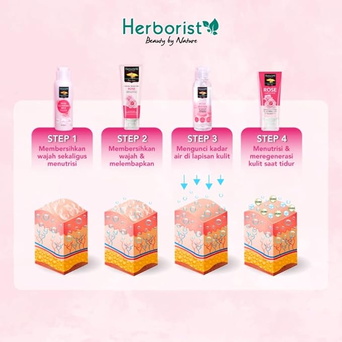 Herborist Rose Series Face Toner Rose Water Air Mawar 100ml (Pack of 1)