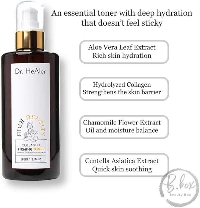 Dr. Healer High Density Collagen Firming Toner 300ml / 10.144 oz. Collagen Toner That firmes and Improves Dry, Lifeless Skin - Korean Skin Care