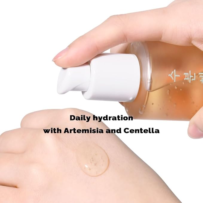 PRETTYSKIN Hydrating Facial Serum with Mugwort & Centella – 4-in-1 Korean Skincare (Toner, Emulsion, Serum, Cream) with Niacinamide for Dry & Sensitive Skin – 5.07 fl oz (Mugwort)