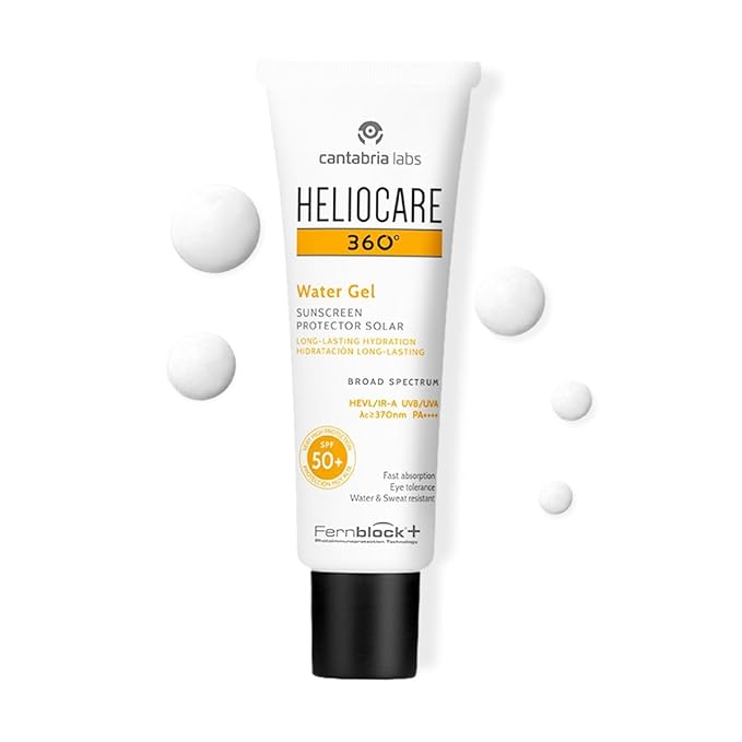 Helio-care 360° Water Gel Sunscreen | SPF 50+ PA++++ Broad Spectrum Protection | Hyaluronic Acid Hydrating Face Sunscreen | Lightweight Water Gel | No White Cast | Water & Sweat Resistant | 50ml