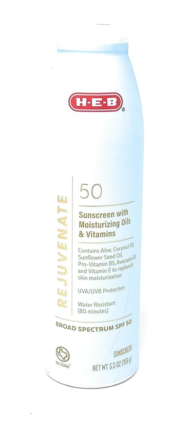Rejuvenate Sunscreen Spray with Moisturizing Oils & Vitamins SPF 50-5.5oz - 1 bottle - made in the USA