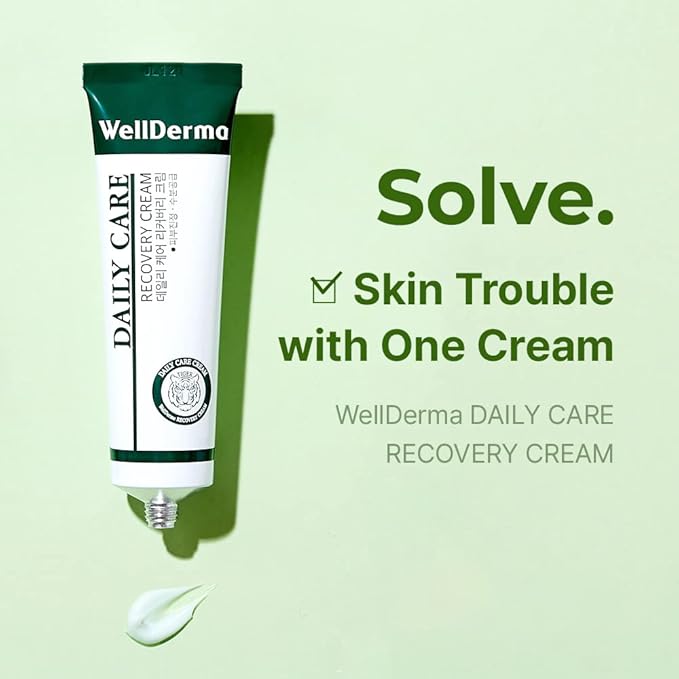 WELLDERMA Daily Care Recovery Cream, 30mL / 1.01 fl.oz – Hydrating & Calming Face Cream with Centella Asiatica, Tea Tree & Panthenol