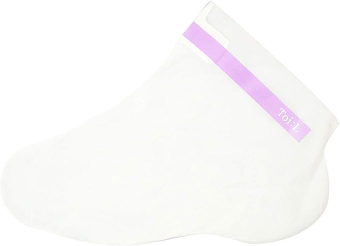 Toi:L Extra Silky Foot Mask 5 Pairs, Post-Peeling Foot Care Treatment, Moisturizing Socks with Guerande Salt & Sweet Almond Oil for Dry Feet, Cracked Heels, and Callus, Easter Basket Stuffer