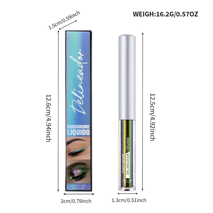 Chameleon Eyeliner Eyeshadow,Lime Green to Yellow Chrome Shifting Waterproof Eyeliner Pen, Long Lasting High Pigment Glitter Shifting Eyeshadow Eye Makeup, Lridescent Eye liner for Women & Girls 04#