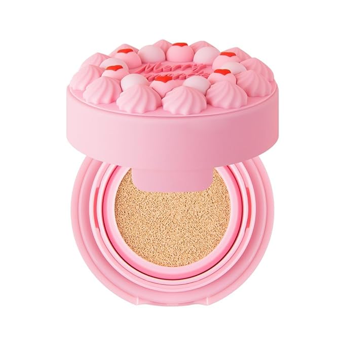 Merrymonde Happy Your Day Cushion, SPF40 PA++, Full Coverage, Pore Blurring, Hydrating Makeup, Korean Cushion Foundation with – Includes Puff & Refill (02 Vanilla, 1 Count)