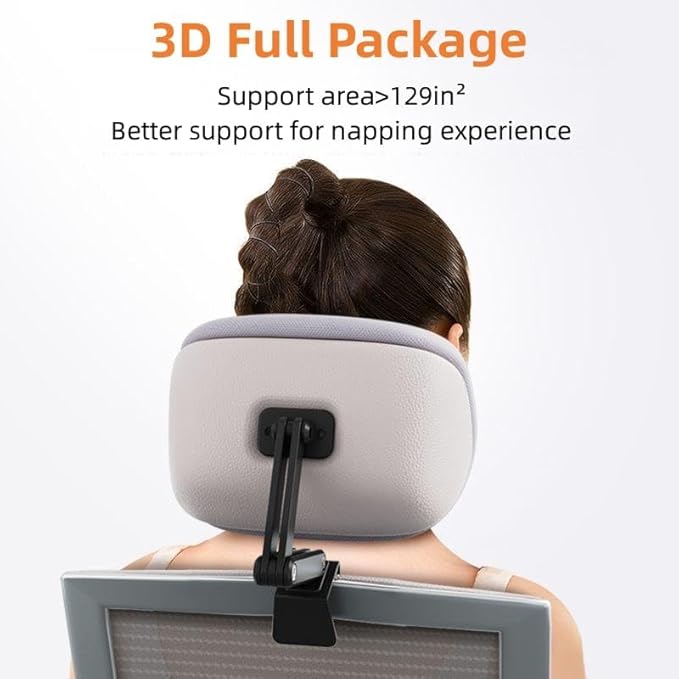 Headrest Attachment for Office Chair, Attachable Chair Head Rest, Desk Chair Neck Support, Elastic Sponge Head Pillow Adjustable Height and Angle (Upgraded Version(Black))