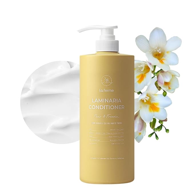 laferme Laminaria Conditioner with Organic ingredient, Damaged Hair Care Korean Conditioner, Hydrating & Smoothing, Anti-Frizz, Sulfate & Paraben Free, for Women & Men, 33.81 Fl Oz, Pear & Freesia