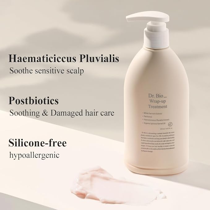 Dr. Bio Wrap-Up Treatment (8.45oz/250ml)| Damaged Hair Repair Treatment, Moisturizing Protein Conditioner for Volume with Probiotics & Amino Acid, Sensitive Scalp Relief, Korean Hair Care, Vegan | silicon-free, Vegan, Korean Hair Care, Moisturizing Pro...