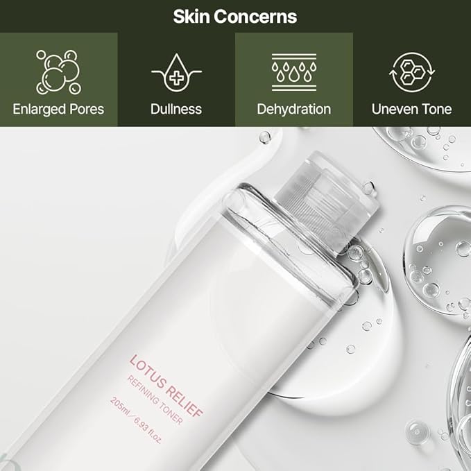 neargarden Lotus Relief Refining Toner I Astringent for Face, Skin Care, Hydrating, Calming, Refreshing, Vegan, Unscented (205ml / 6.93 fl.oz.)