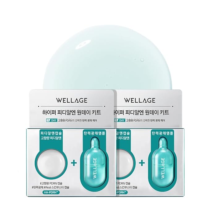 WELLAGE Hyper PDRN One-day Kit 2ea, Hydrating Peptide for Face, Korean Skin care, PDRN, Niacinamide, Hyalruonic acid, Pore minimizing