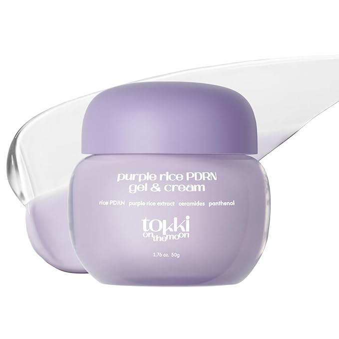 Purple Rice PDRN Gel & Cream Moisturizer | Deep Hydration & Skin Barrier Care | Ceramide & Panthenol | Vegan Korean Skincare | 1.69 fl oz (50 g)
