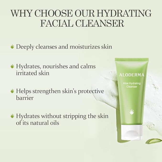 Aloderma Signature Aloe Vitality Hydrating Set - 6 Pieces - Gel, Cleanser, 2X Toner, Serum, Cream