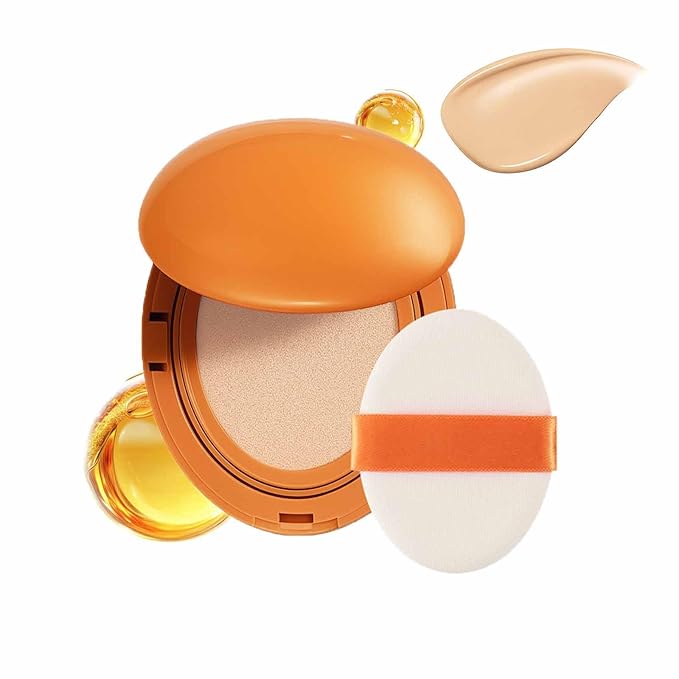 Korean BB Cushion Foundation,Lightweight & Hydrating,Medium to Full Coverage,Long-Lasting & Waterproof Powder Foundation,Mask Fit AI Filter Korean Cushion Makeup (Nature)