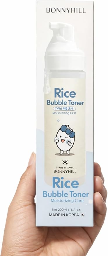 Bonny Hill Rice Bubble Toner, Korean Facial Toner with Rice Extract, Hydrating & Moisturizing, 200ml, Liquid Form