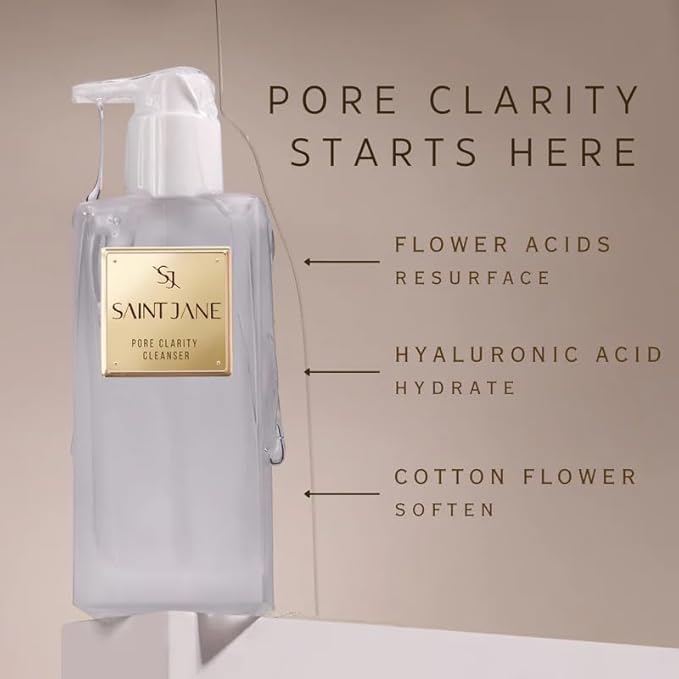 Saint Jane - Sun Ritual Pore Smoothing SPF 30 Mineral Sunscreen + Pore Clarity Cleanser BUNDLE | Luxury, Clean Skincare